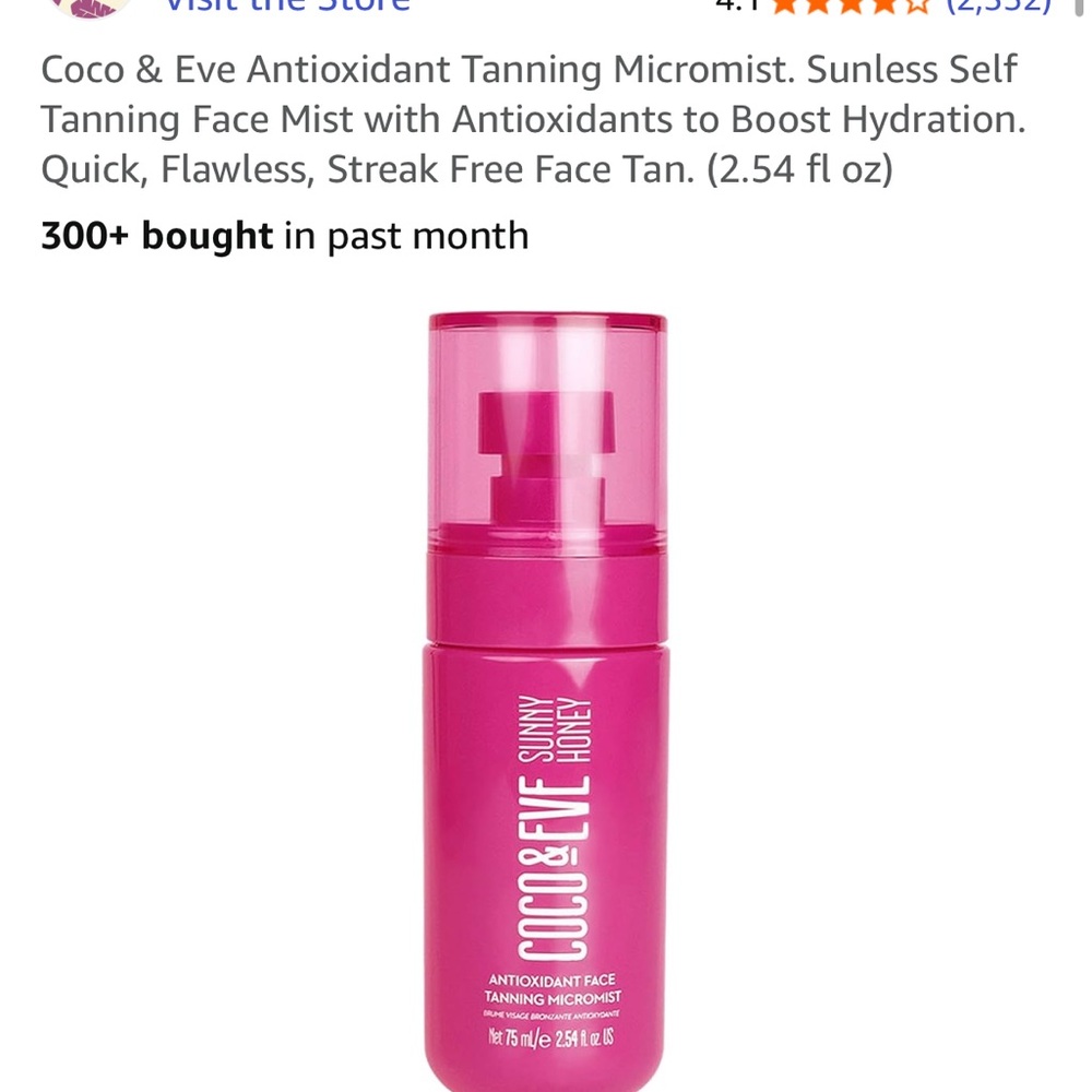 Coco & Eve Pink Antioxidant Tanning Micromist